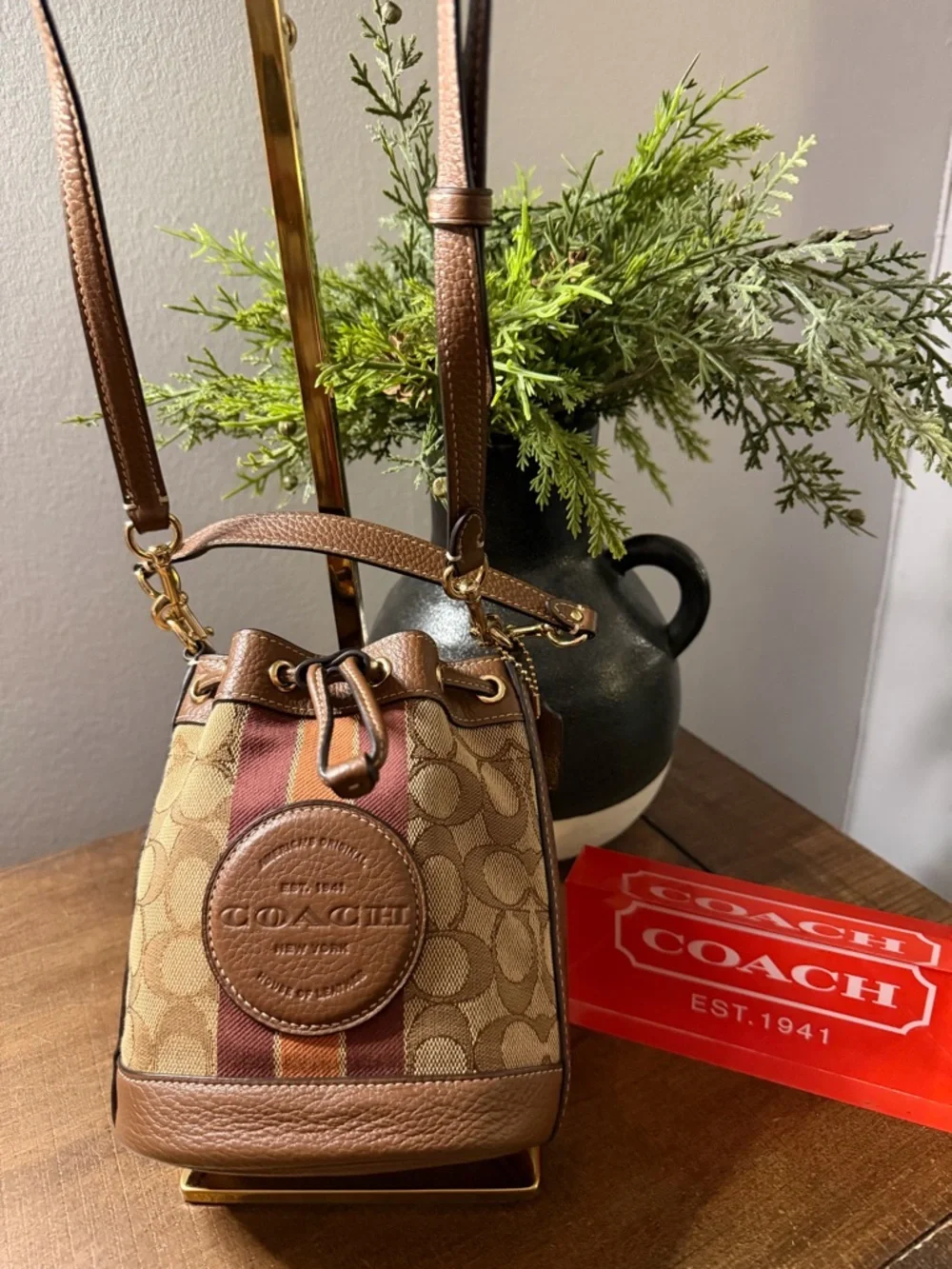 Coach Mini Dempsey Bucket Bag - Picture 9 of 11